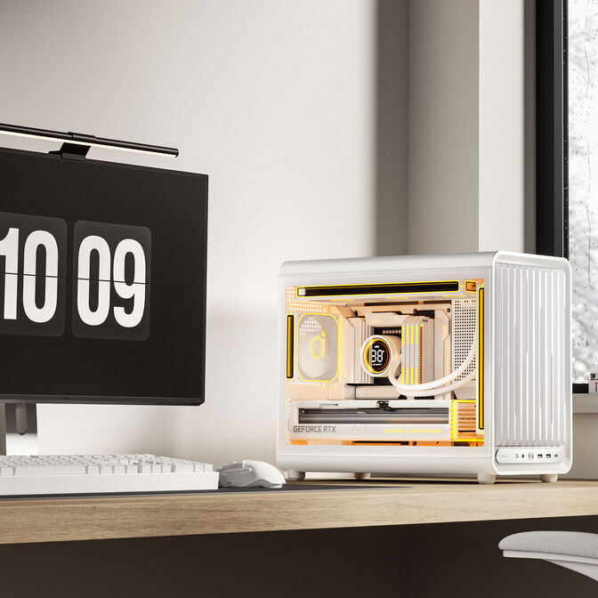 Jonsbo D33 STD PC-Geh&auml;use, Mini-Geh&auml;use, mATX, Tempered Glass - wei&szlig; image number 1