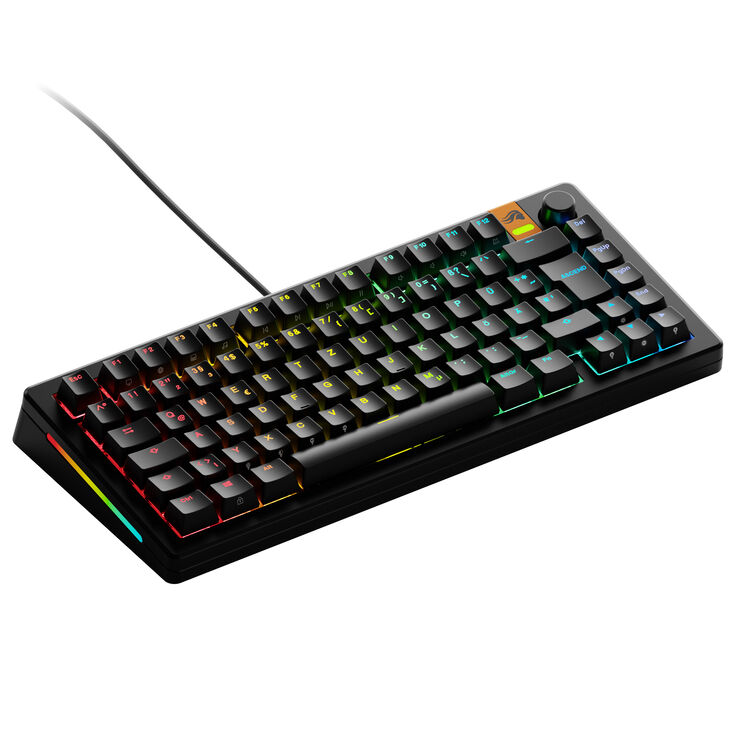 Glorious GMMK 3 HE 75% Custom Gaming Keyboard - Pre-Built, ISO (DE), Fox HE Switches, Black image number 0