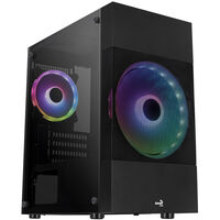 Aerocool Atomic Lite v2 Micro-ATX Case, RGB, Tempered Glass - Black