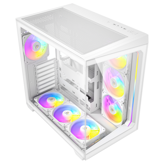 Antec C5 PC case, mid tower, ATX, RGB, tempered glass - white image number 15