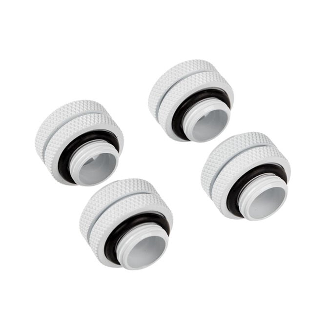 Corsair Hydro X Series XF Hardline fitting straight G1/4 inch to 12mm OD hard tube - 4 pack, white image number 1