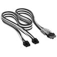 Corsair Premium Sleeved 2x 8-Pin to 12V-2x6 Cable, for Type-5 Power Supply - Black/White image number null