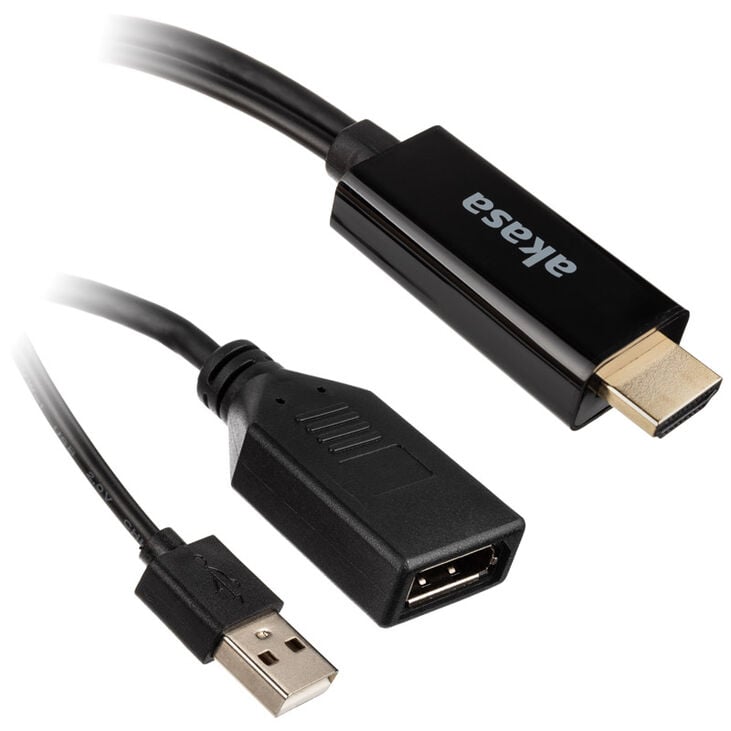 Akasa HDMI zu DisplayPort Adapter Kabel - schwarz image number 1