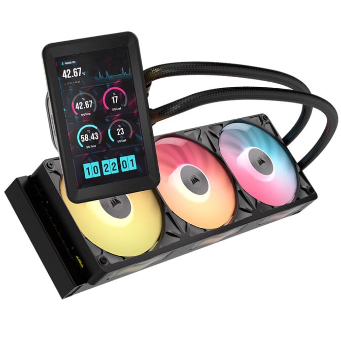 CORSAIR iCUE LINK TITAN 360 RX LCD AiO Water Cooling, 360 mm, RGB - black image number 1