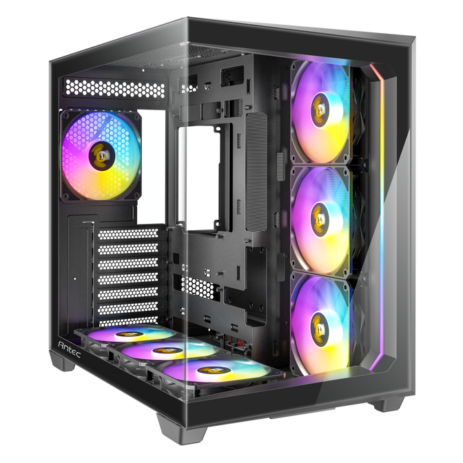 Antec C5 Computer Case, Mid-Tower, ATX, RGB, Tempered Glass - black image number 6