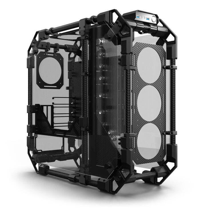 Alphacool Apex Pro Skeleton Case, Mid Tower, ATX, Distro Plate - Carbon/black image number 0