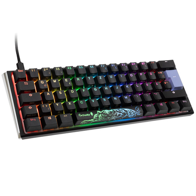 Ducky One 3 Classic Black/White Mini Gaming Keyboard, RGB LED - MX-Silent-Red image number 0