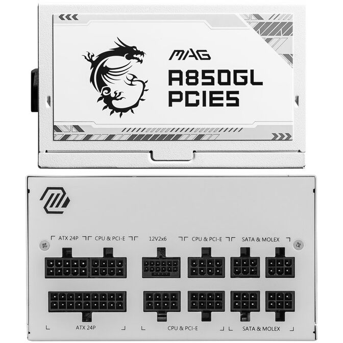 MSI MAG A850GL PCIe5 White Netzteil, 80 PLUS Gold, vollmodular, ATX 3.0, PCIe 5.0 - 850 Watt image number 9