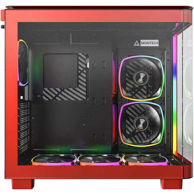 Montech KING 95 PRO Midi-Tower, Tempered Glass, ARGB - rot image number 4