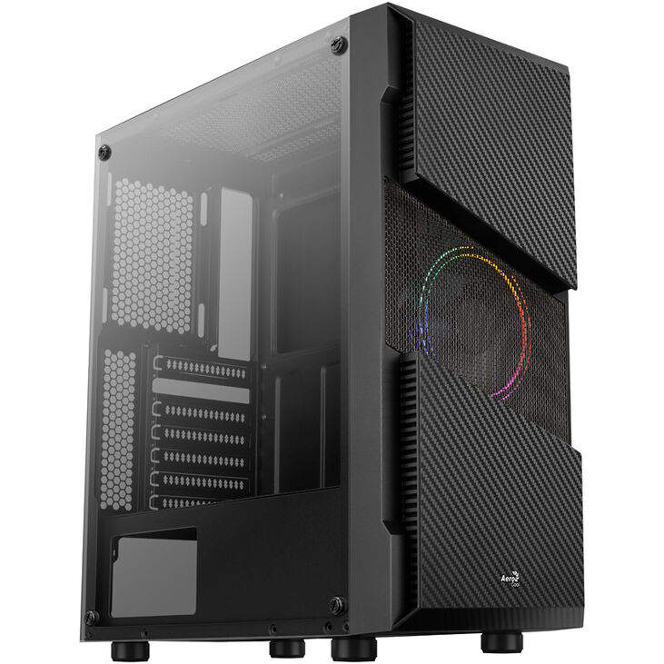 Aerocool Menace Saturn FRGB Midi-Tower, Tempered Glass - schwarz image number 0