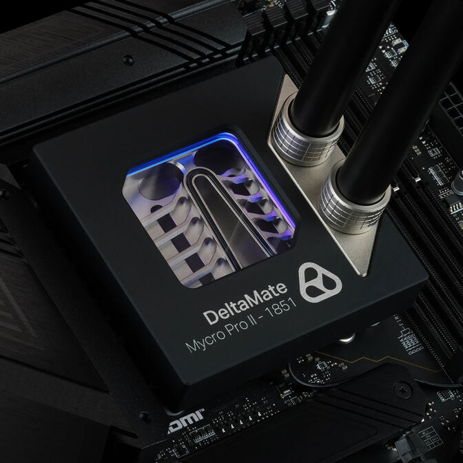 Thermal Grizzly DeltaMate CPU Block MPII CPU-Wasserk&uuml;hler, Intel 1851, ARGB, G1/4 Zoll - schwarz image number 1