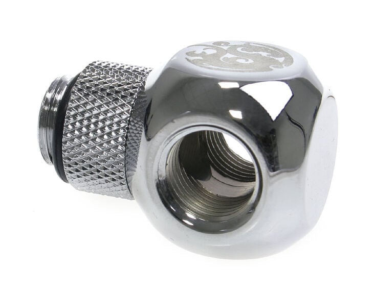 Bitspower Adapter T-Splitter G1/4 Zoll AG auf 2x G1/4 Zoll IG - drehbar, silber glänzend image number 1