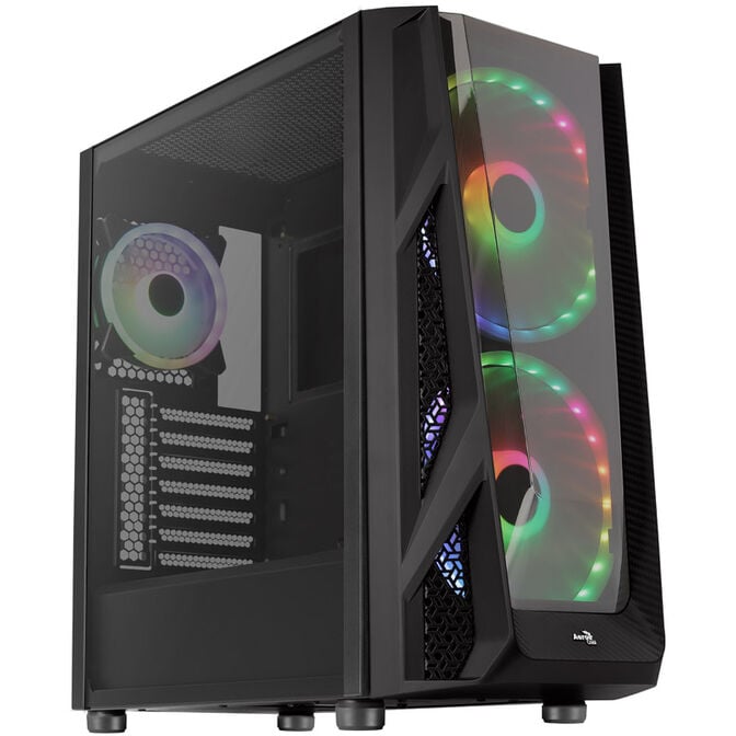 Aerocool NightHawk Duo Midi-Tower, Tempered Glass - schwarz image number 0