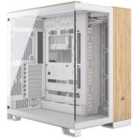 Corsair 6500X Midi-Tower, Tempered Glass - Weiß / Bambusholz