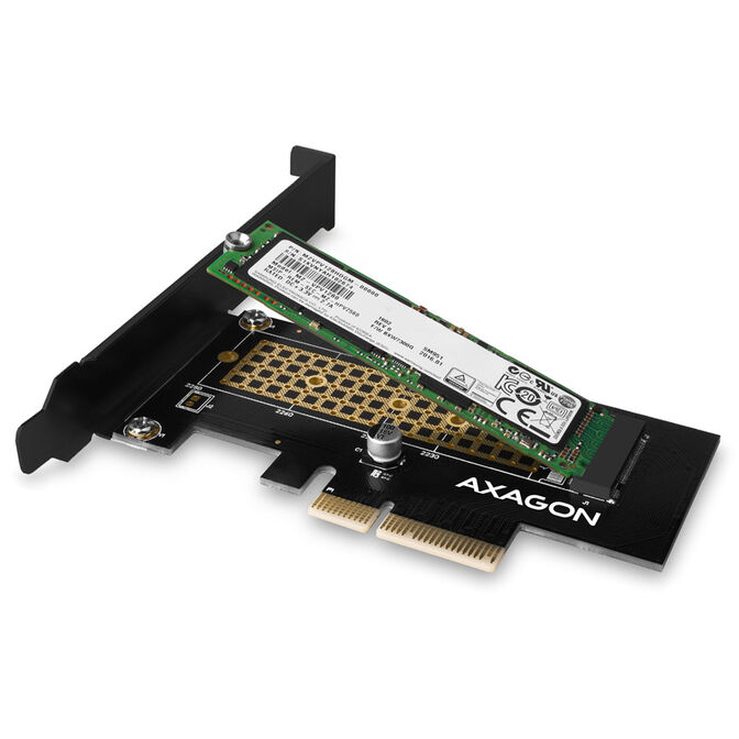 AXAGON PCEM2-N PCIe-3.0-x4-Adapter, 1x M.2-NVMe-SSD, bis 2280 - passive K&uuml;hlung image number 2