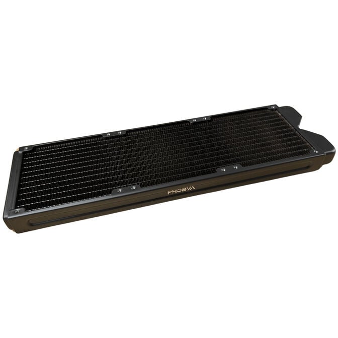 Phobya R27-S360 Radiator, 360 mm radiator, 18 FPI, copper fins, 2x G1/4-inch connections &ndash; black image number 1