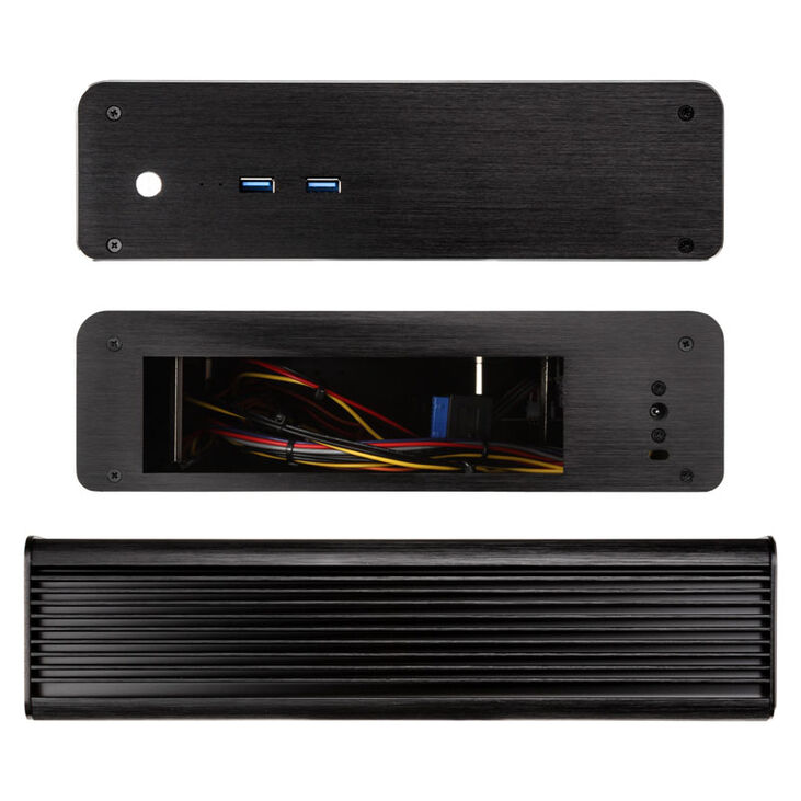 Akasa Euler M Fanless Mini-ITX case, 80W power supply, OEM - black image number 1