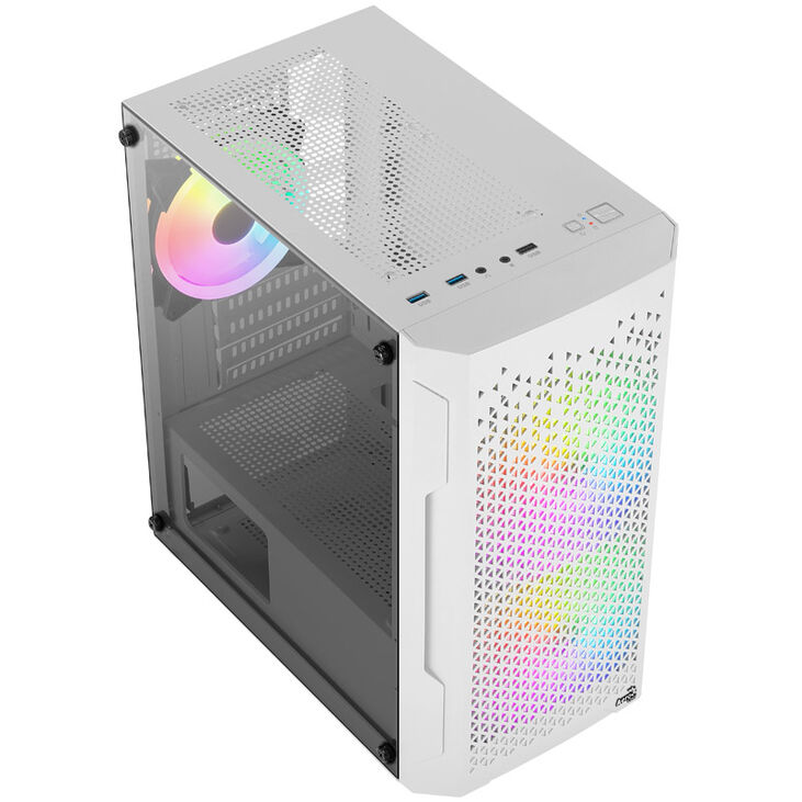 Aerocool Trinity Mini-Tower V2, Tempered Glass - weiß image number 1