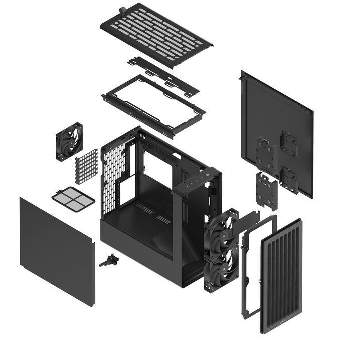 HAVN BF 360 Flow Solid PC Case, Midi Tower, E-ATX - Black image number 7