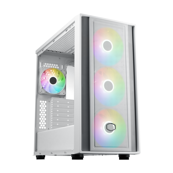 Cooler Master MasterBox 600 ARGB PC-Gehäuse, Midi-Tower, E-ATX, RGB, Tempered Glass - weiß image number 4