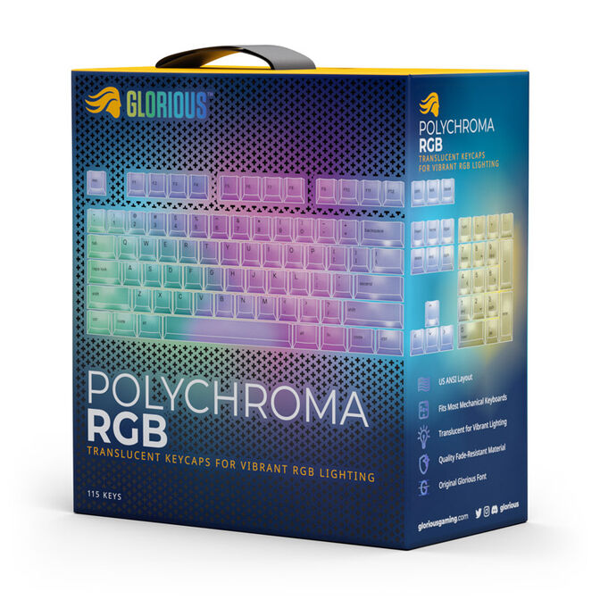Glorious Polychroma RGB Keycaps - 115 Keycaps, ANSI, US-Layout, semi-transparent image number 9