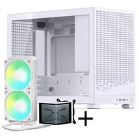 Jonsbo D32 PRO PC Case + TRYX PANORAMA SE Complete Water Cooling, ARGB - 240mm, White