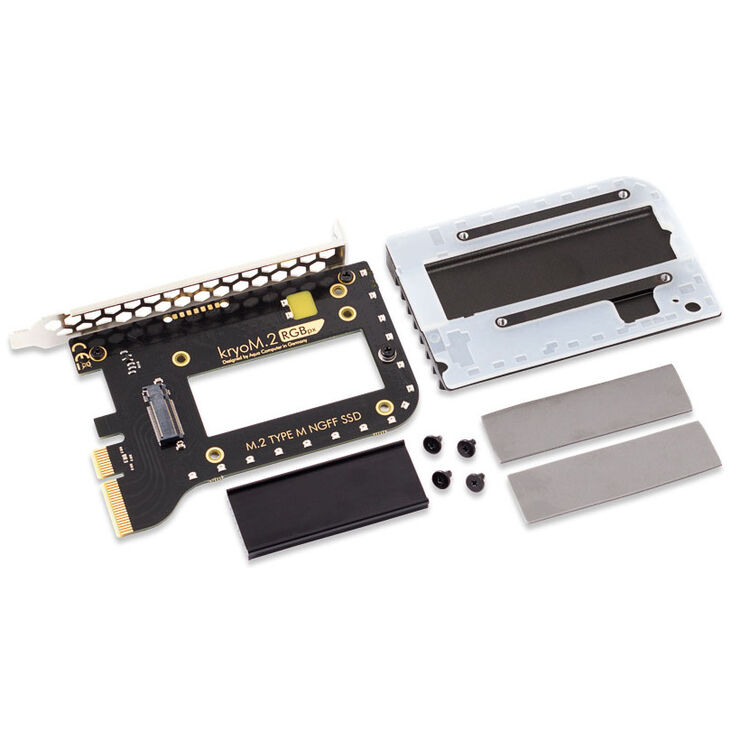 aqua computer kryoM.2 RGBpx PCIe 5.0 x4 Adapter für M.2 PCIe SSD, M-Key, mit Passivkühler image number 4