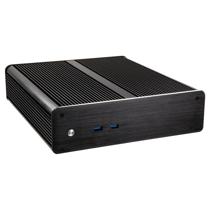 Akasa Euler M Fanless Mini-ITX case, 80W power supply, OEM - black image number 0