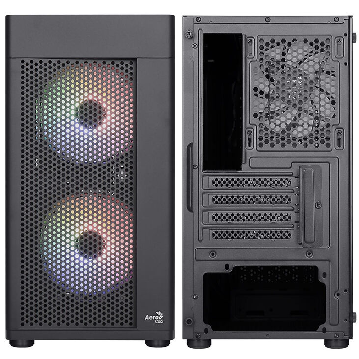 Aerocool Hexform-G-BK-v2 Midi-Tower, Tempered Glass - schwarz image number 2