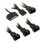 Kolink 1-4 PWM Fan Splitter Cable - 35 cm, braided, black