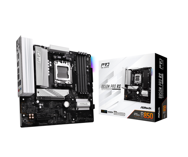 ASROCK B850M Pro RS Mainboard, Sockel AM5, AMD B850, Micro-ATX, DDR5 image number 0