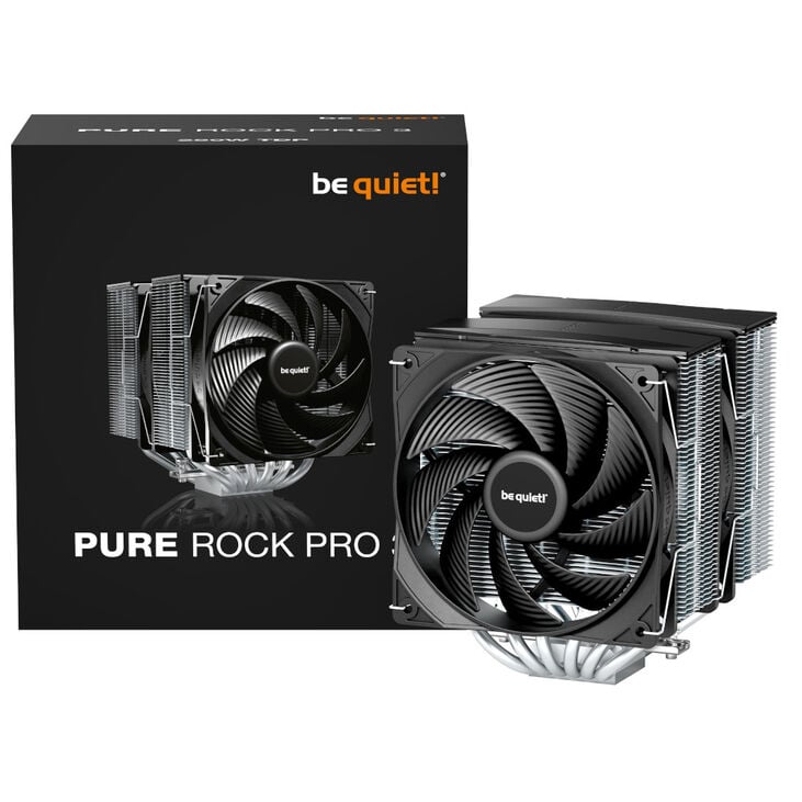 be quiet! Pure Rock Pro 3 CPU cooler, dual tower - 120mm, silver image number 4