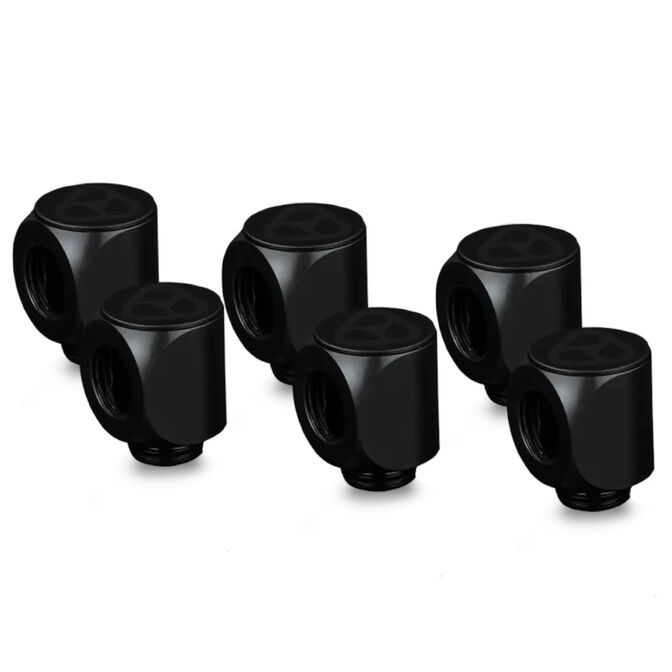 Thermal Grizzly DeltaMate Rotary Fitting - 90&deg;, black, pack of 6 image number 0
