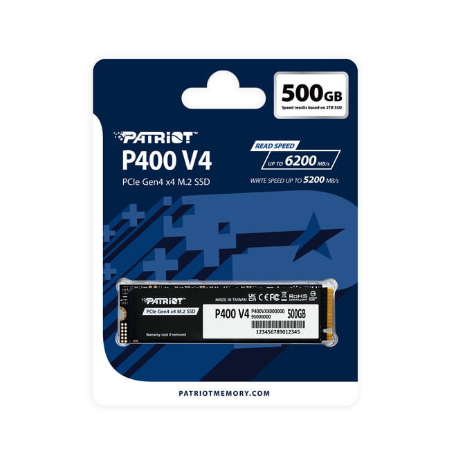 Patriot P400 V4 SSD, PCIe 4.0 M.2 2280 - 500 GB image number 3