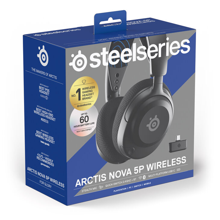 SteelSeries Arctis Nova 5P Wireless Gaming Headset, schwarz image number 8