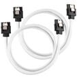 Corsair Premium Sleeved SATA Cable, white 60cm - 2 pack image number null