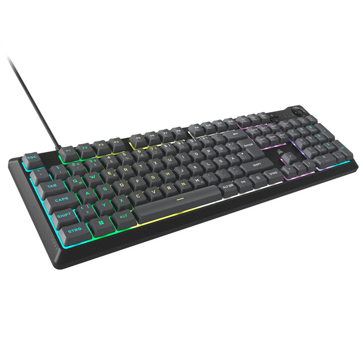 Corsair Gaming K55 Core RGB Gaming Tastatur, Full-Size (100%), Rubber Dome – grau, ISO (DE) image number 0