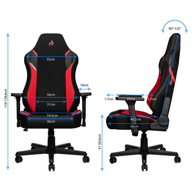 Nitro Concepts X1000 Gaming Stuhl - Inferno Red image number 1