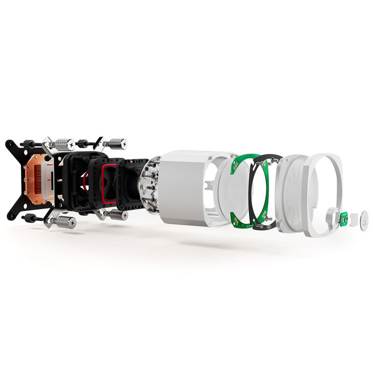 EK Water Blocks EK-Nucleus AIO CR360 Lux D-RGB AIO Cooler - 360 mm, White image number 7