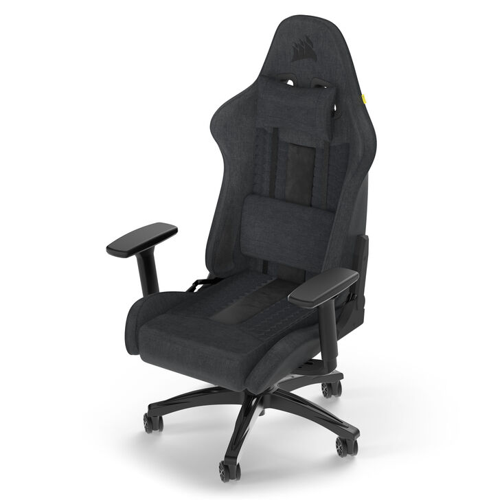 Corsair TC100 Relaxed Soft Fabric Gaming Chair - black, grey image number 2