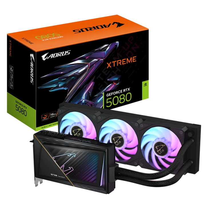 GIGABYTE Aorus GeForce RTX 5080 Xtreme Waterforce 16G, 16384 MB GDDR7 image number 0