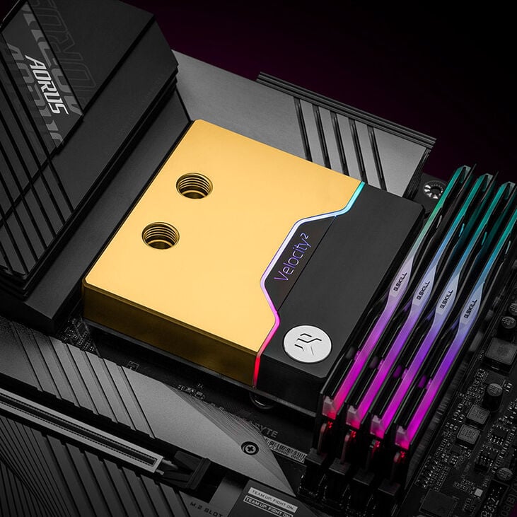 Ek Water Blocks EK-Quantum Velocity² D-RGB - 1700 - nickel + gold image number 1
