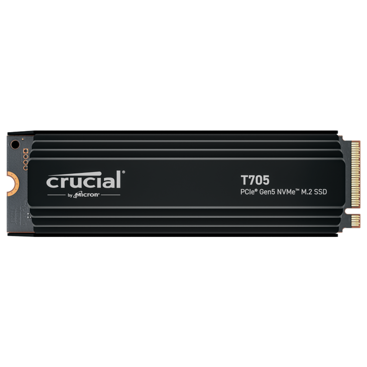 Crucial T705 NVMe SSD, PCIe 5.0, M.2 Type 2280, with heatsink - 1TB image number 1