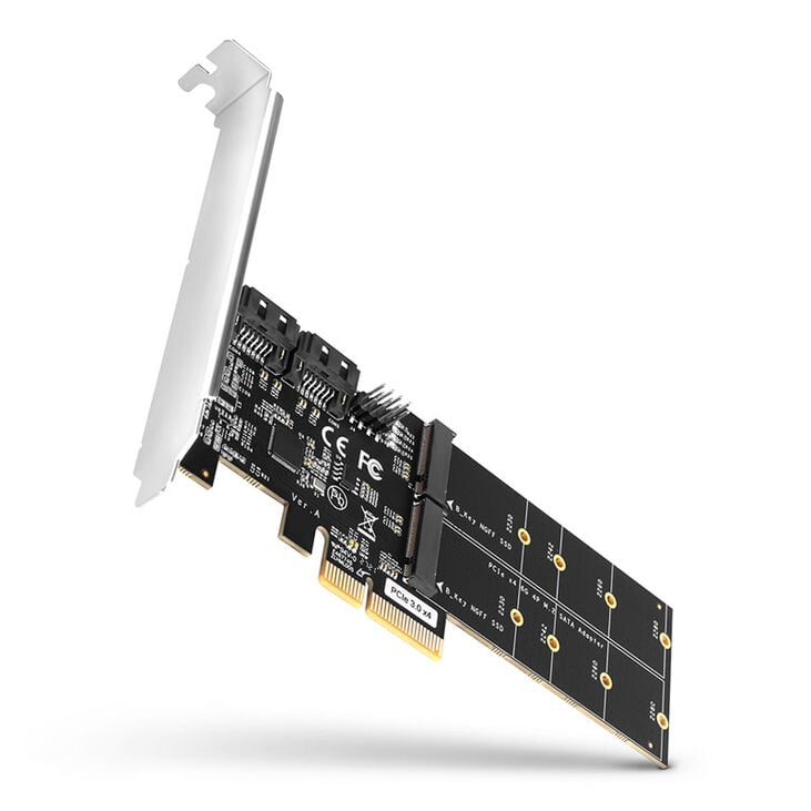 AXAGON PCES-SA4M2 PCIe Controller 2x internal SATA 6G port + 2x internal M.2 B-key SATA port + LP image number 0