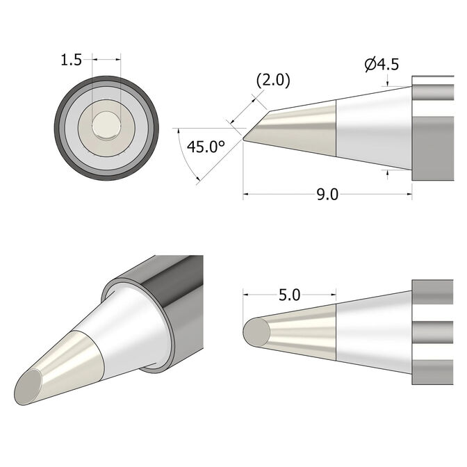 iFixit FixHub Soldering Tip Conical Bevelled - 1.5 mm image number 2