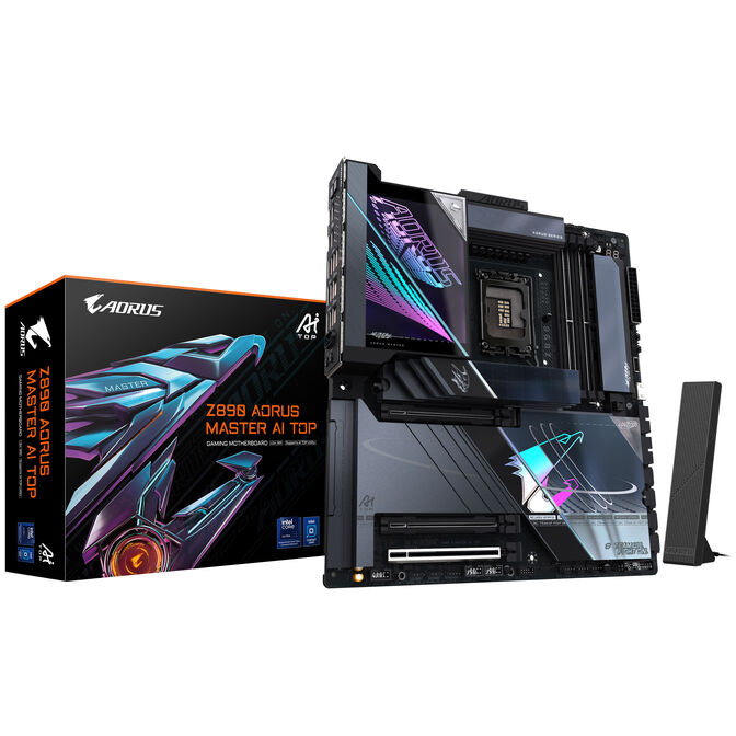 GIGABYTE Z890 Aorus Master AI Top Mainboard, Sockel LGA 1851, Intel Z890, E-ATX, DDR5 image number 0