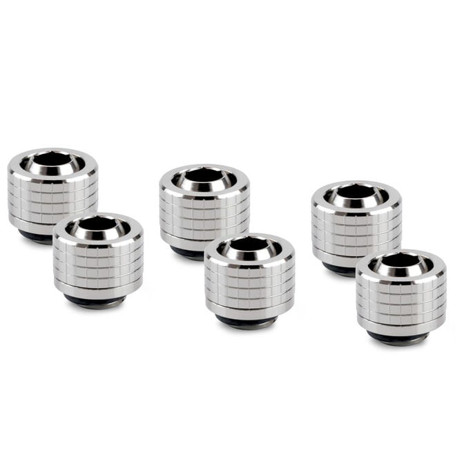 Thermal Grizzly DeltaMate Kompressions-Fitting, Messing - Gloss Nickel, ST13, 6er-Pack image number 0