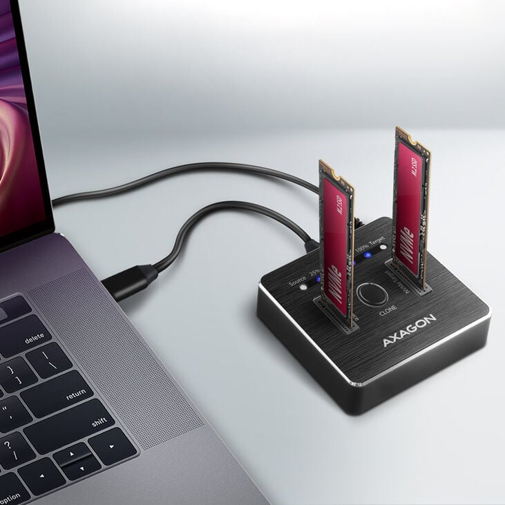 AXAGON ADSA-M2C NVMe CLONE DUAL SSD Docking Station image number 3