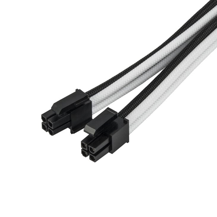 SilverStone EPS 8-Pin zu EPS/ATX 4+4-Pin Kabel, 300mm - schwarz/weiß image number 3