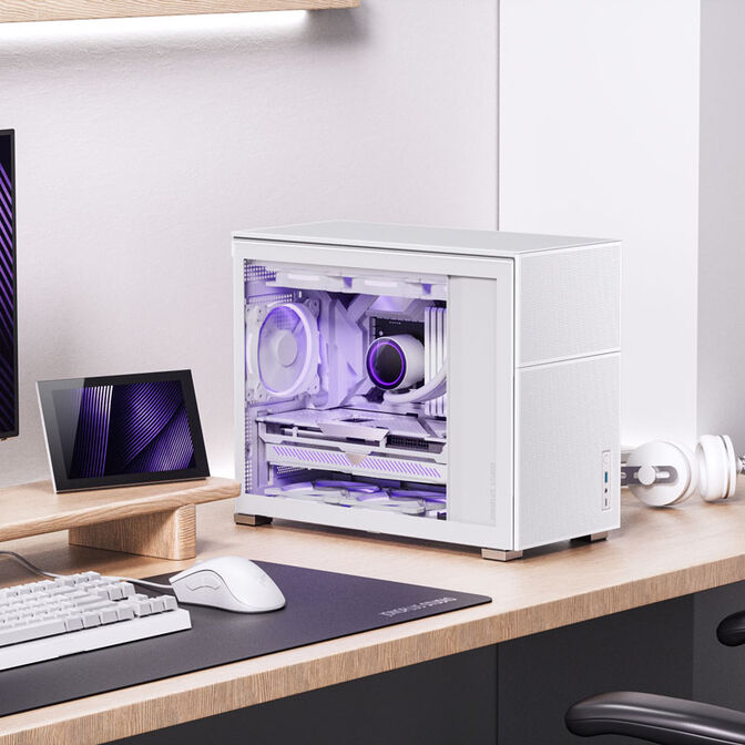 Jonsbo D31 MESH Micro-ATX Geh&auml;use, Tempered Glass - wei&szlig; image number 8
